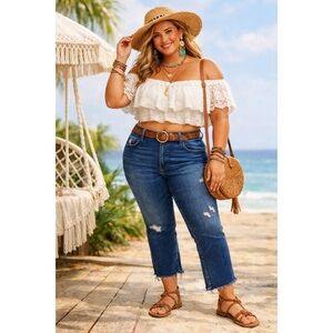 BUCKLE Flying Monkey Ripped Crop Flare Jeans